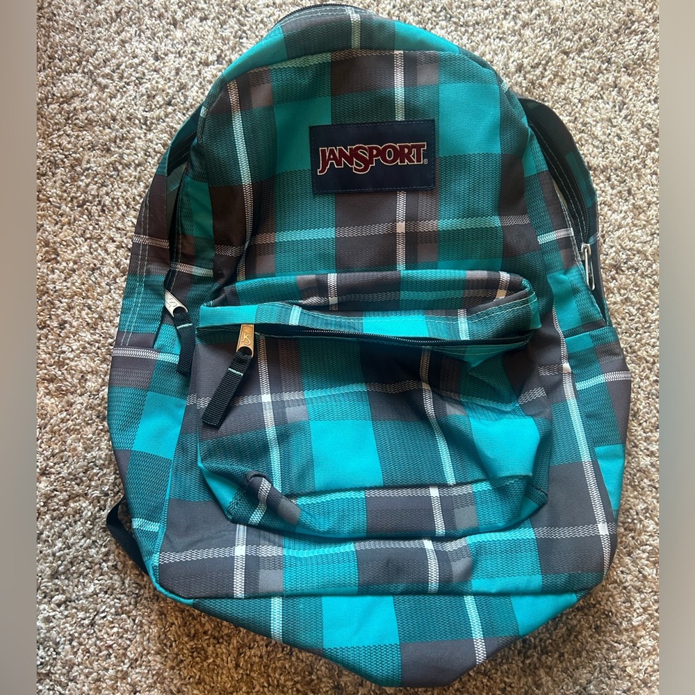 Blue Plaid Jansport Backpack